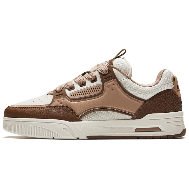 Anta AOJIE Anti-Slip Wear-Resistant Low-Top Skateboard Shoes Men's White Brown