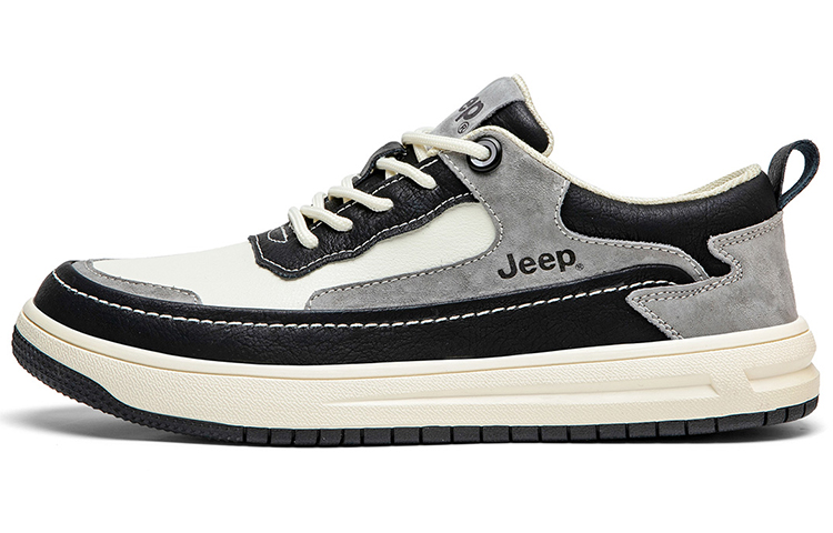 Jeep Lightweight And Wear-resistant Low-Top Skateboard Shoes Men's Black Gray Color