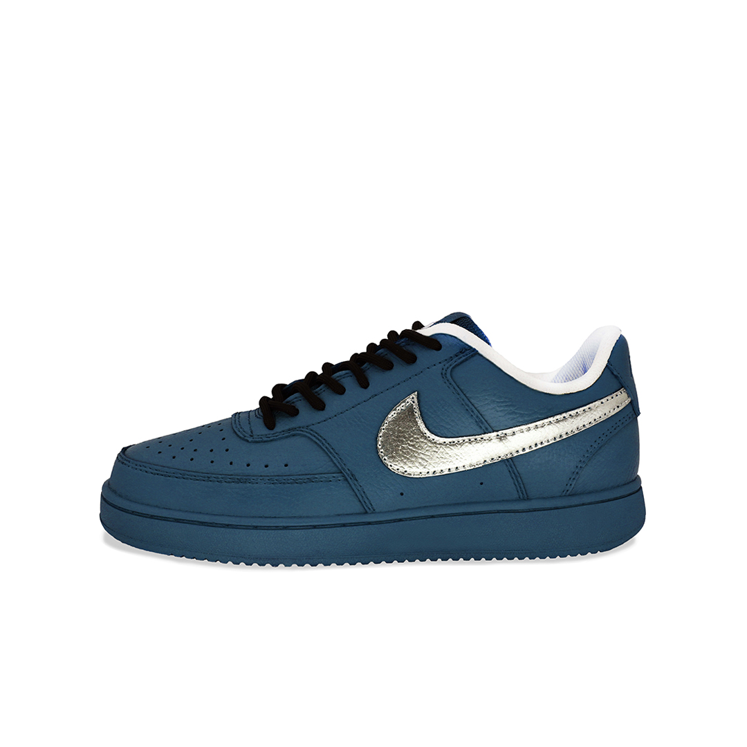 Nike Court Vision Blue Sea Cold Star, Fashion Versatile Coverage Low top Skateboard Shoes Men's Blue Silver