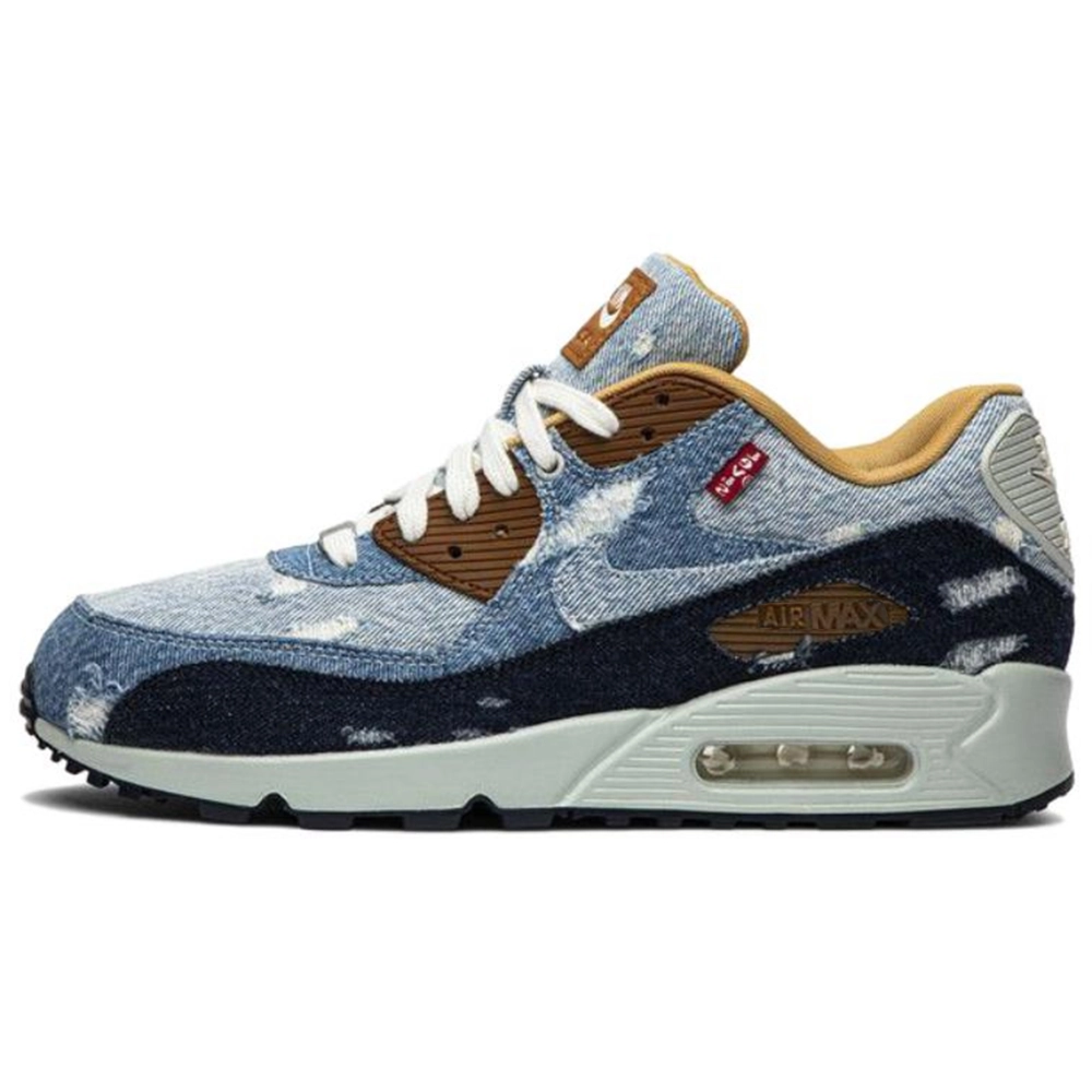 Levi's x Nike Air Max 90 Abrasion Resistant Low top Running Shoes Men's Blue