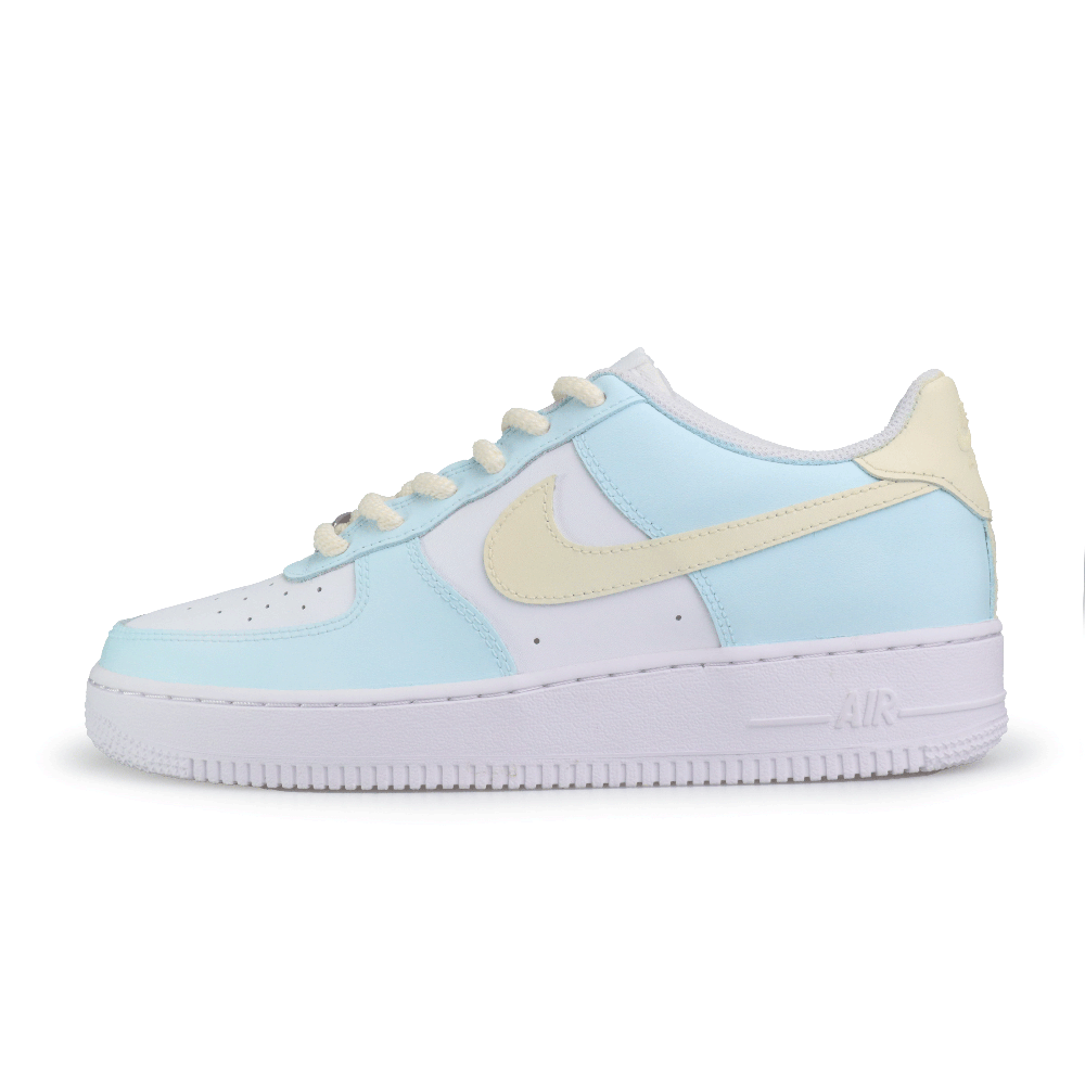 Nike Air Force 1 Air Force 1, Blue Cat Artworks Abrasion Resistant Low Top Skateboard Shoes Unisex Blue Yellow