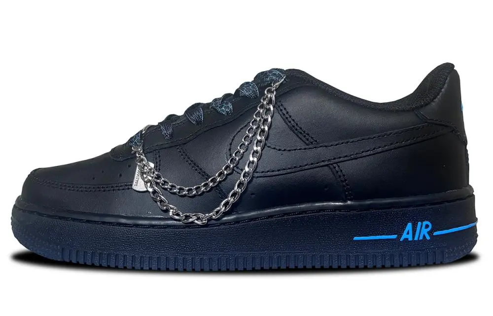 Nike Air Force 1 Abrasion Resistant Balance Low top Skateboard Shoes Unisex Black