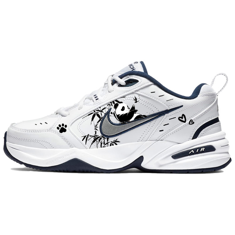Nike Air Monarch 4 Anti-Slip Wear-Resistant Low-Top Chunky Sneakers Unisex Blue White
