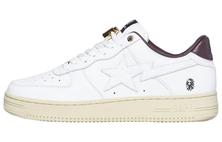 BAPE BLACK x A BATHING APE STA Low-Top Stylish Skateboarding Shoes Women's White Brown Green