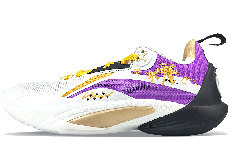 LiNing Speed 10 Cushioning Anti-Slip And Wear-Resistant Low-Top Basketball Shoes Men's White Purple