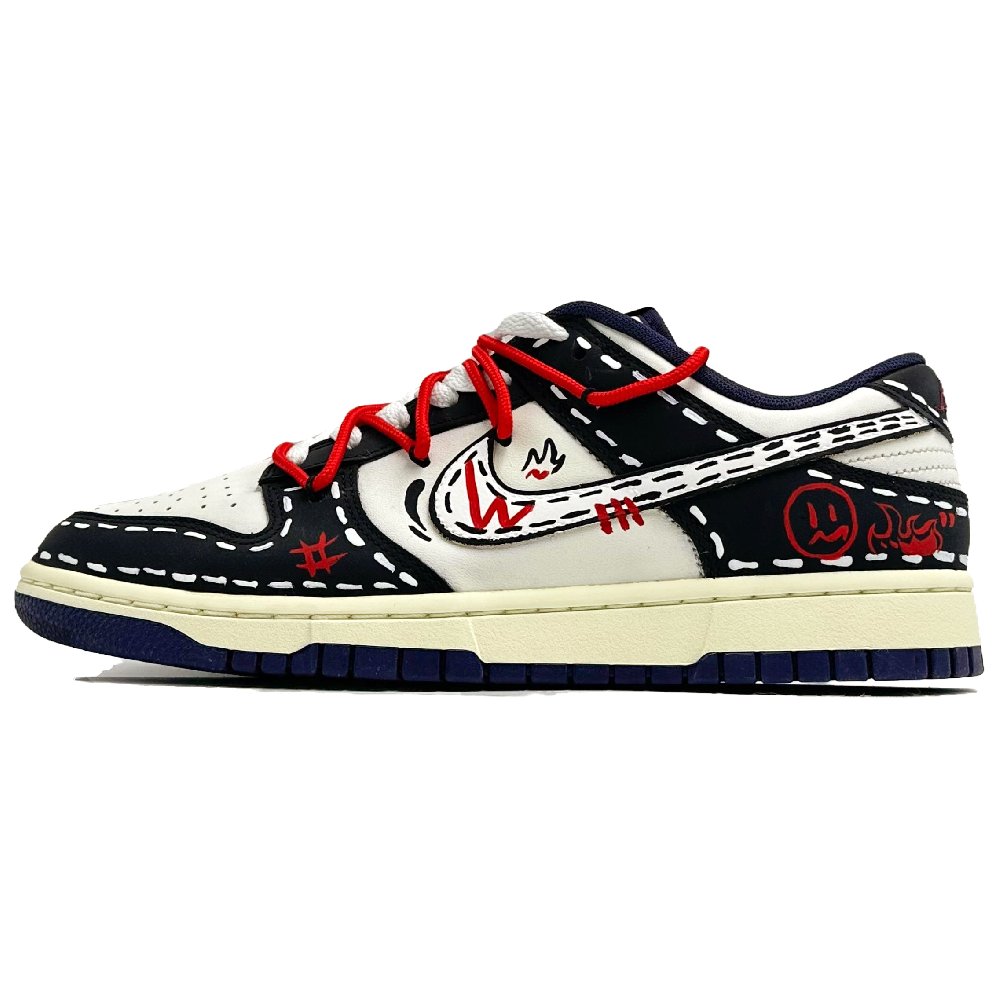 Nike Dunk Anti-Slip Wear-Resistant Low-Top Skateboard Shoes Men's Black White