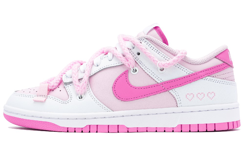 Nike Dunk Anti-Slip Wear-Resistant Low-Top Skateboard Shoes Women's Pink White