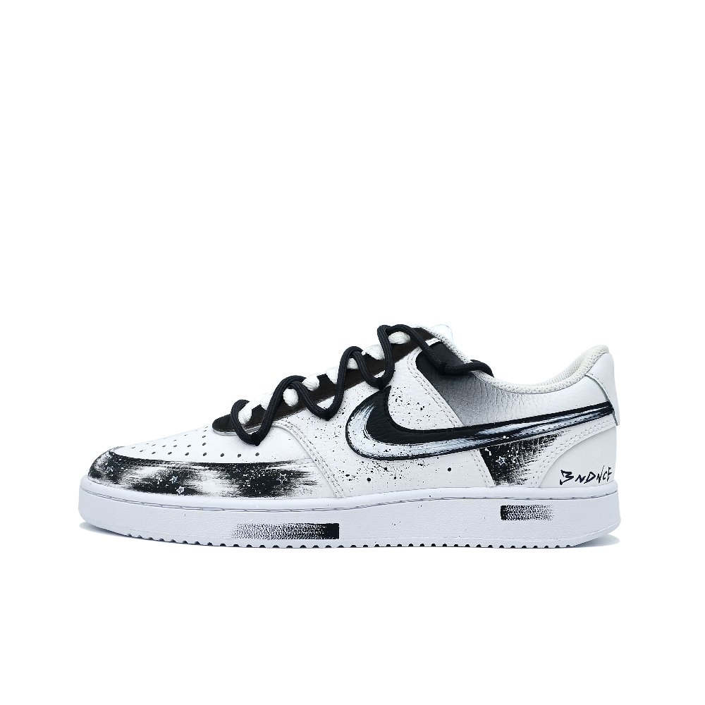 Nike Court Vision 1 Low-Top Skateboard Shoes Men's Black White