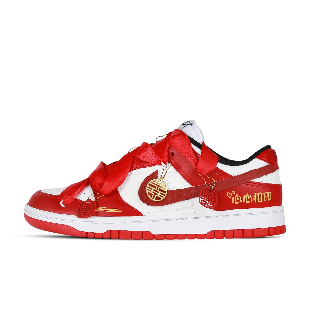 Nike Dunk Skateboard Shoes Unisex Low-Top Red White