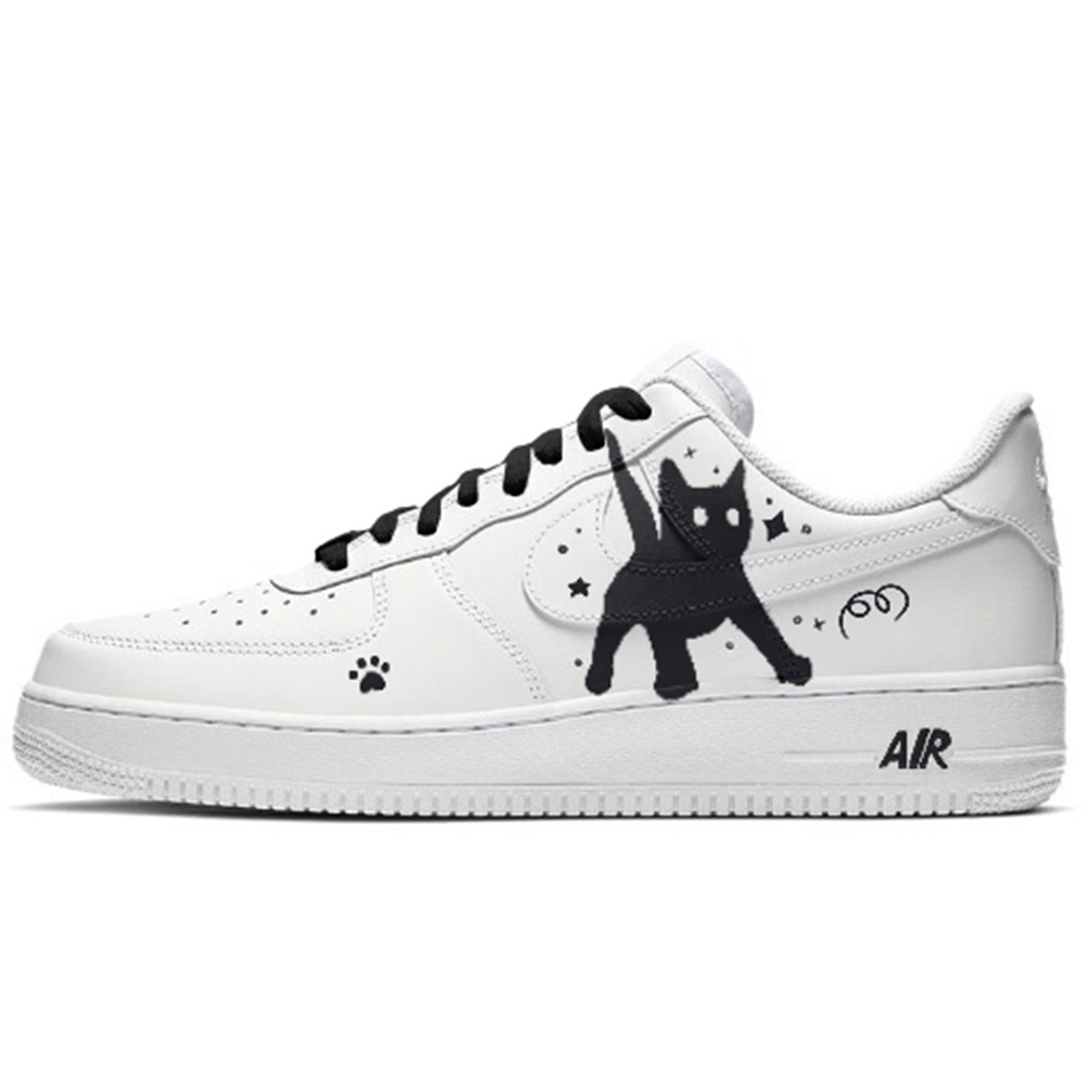 Nike Air Force 1 Wear-Resistant Low-Top Skateboard Shoes Unisex Black White