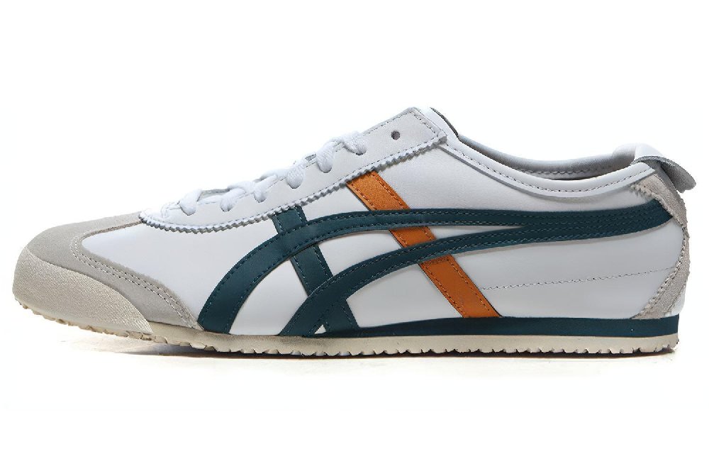 Onitsuka Tiger MEXICO 66 Anti Slip Wear Resistant Low Top Running Shoes Unisex White Green Yellow