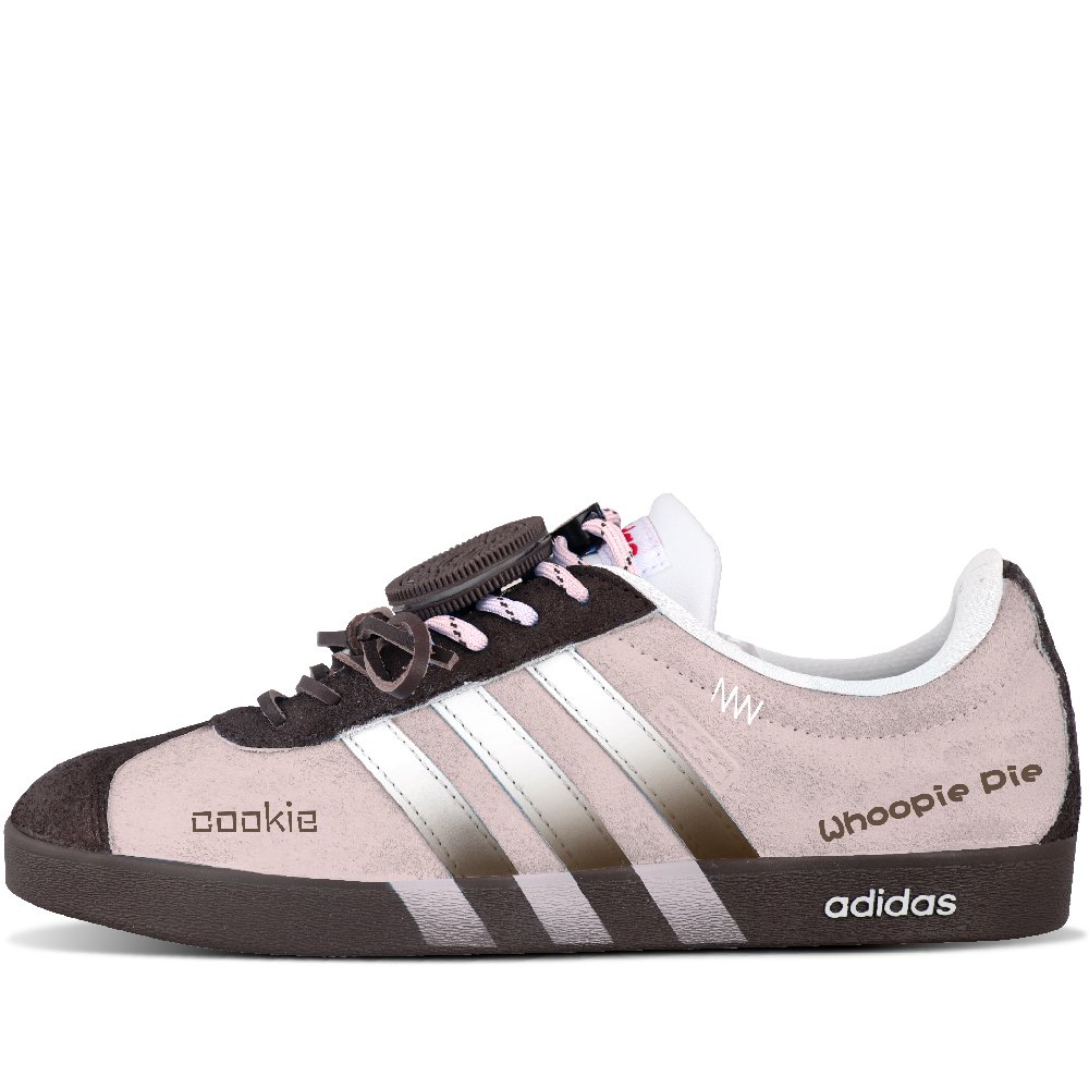 Adidas VL COURT 2.0 Abrasion Resistant Low Top Skateboard Shoes Unisex Pink Brown