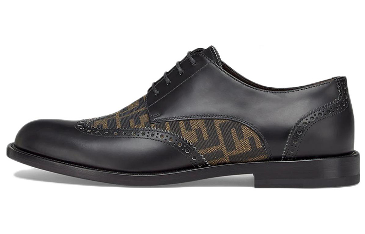 FENDI FF Motif Detail Derby Lace Up Shoes