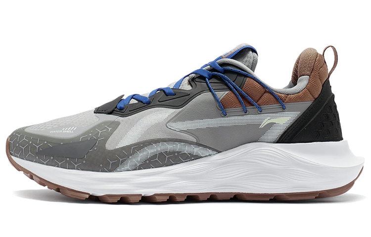 LiNing Cloud Shield PLUS Rebound Low-Top Running Shoes Men's Snow Gray Color