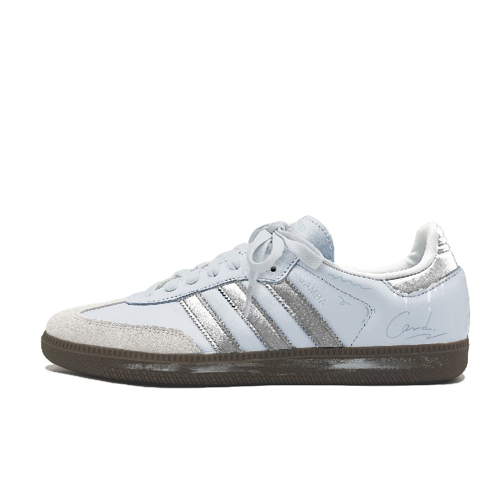 Adidas Originals SAMBA OG White Moonlight Abrasion Resistant Low Top Skateboard Shoes Unisex Silver