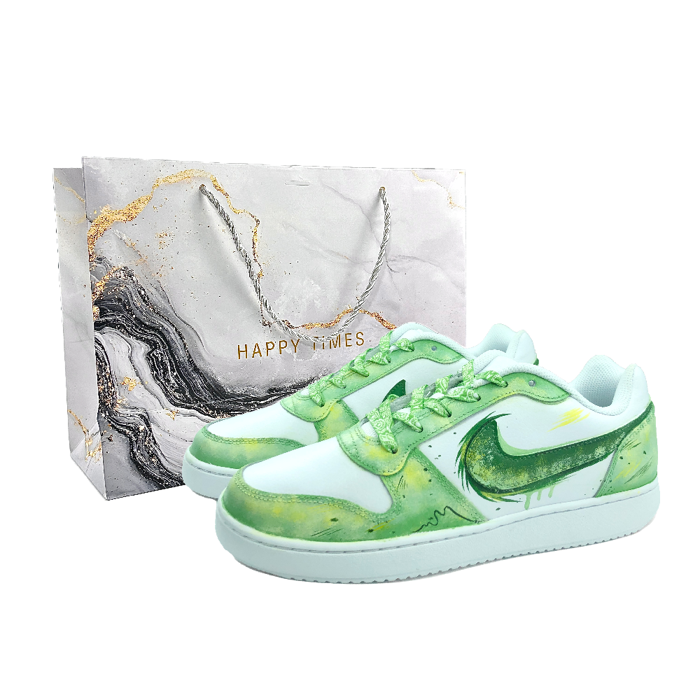 Nike EBERNON The Wizard Of Oz Abrasion Resistant Low Top Skateboard Shoes Men's Yellow Green