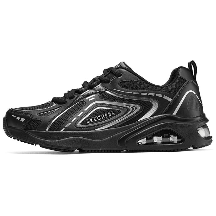 Skechers Street Breathable And Resilient Low-Top Running Shoes Men's Black