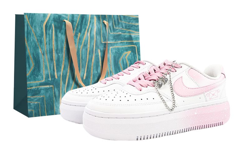 Nike Court Vision 1 Anti-Slip Wear-Resistant Low-Top Skateboard Shoes Women's Pink White