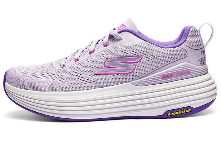 Skechers Anti-Slip And Wear-Resistant Breathable Low-Top Casual Shoes Women's White Purple