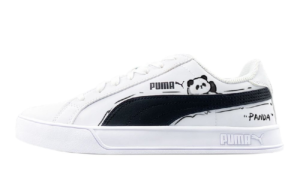 PUMA Smash Vulc Slip Resistant Low Top Skateboard Shoes Unisex Black White