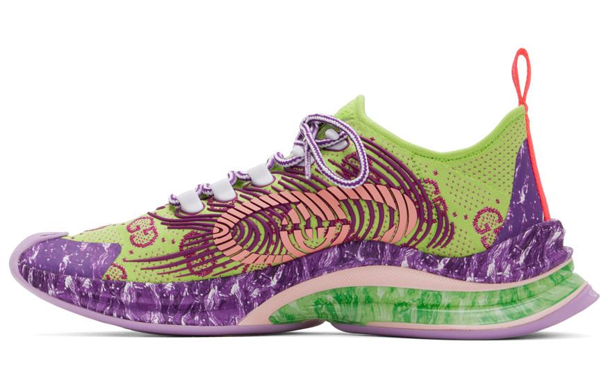 GUCCI RUN Low-Top Casual Shoes Women's Green Purple