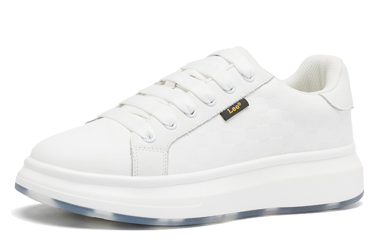 Lee White Sneakers Lightweight Breathable Height Increasing Low Top Skateboard Shoes Men's