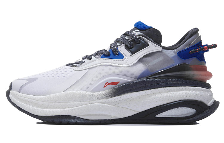 LiNing Exceed 5 Anti-Slip Wear-Resistant Low-Top Running Shoes Men's White Blue
