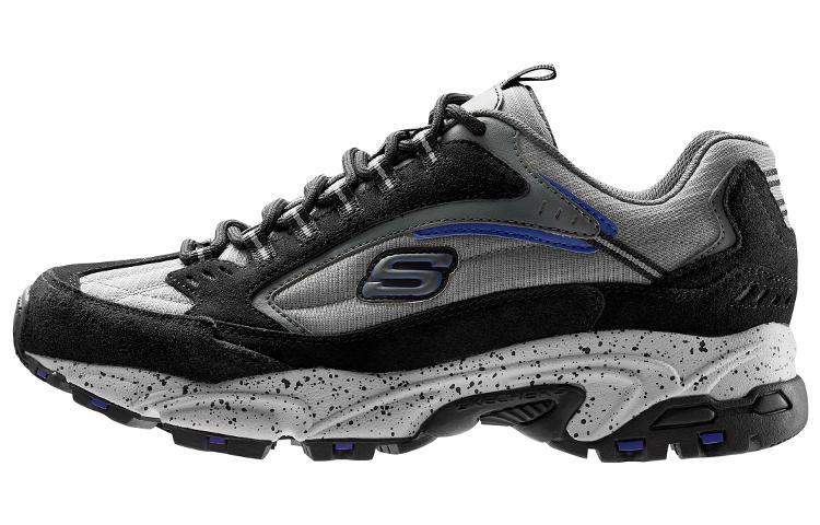 Skechers Stamina Anti-Slip Wear-Resistant Low-Top Casual Shoes Men's Black White Gray