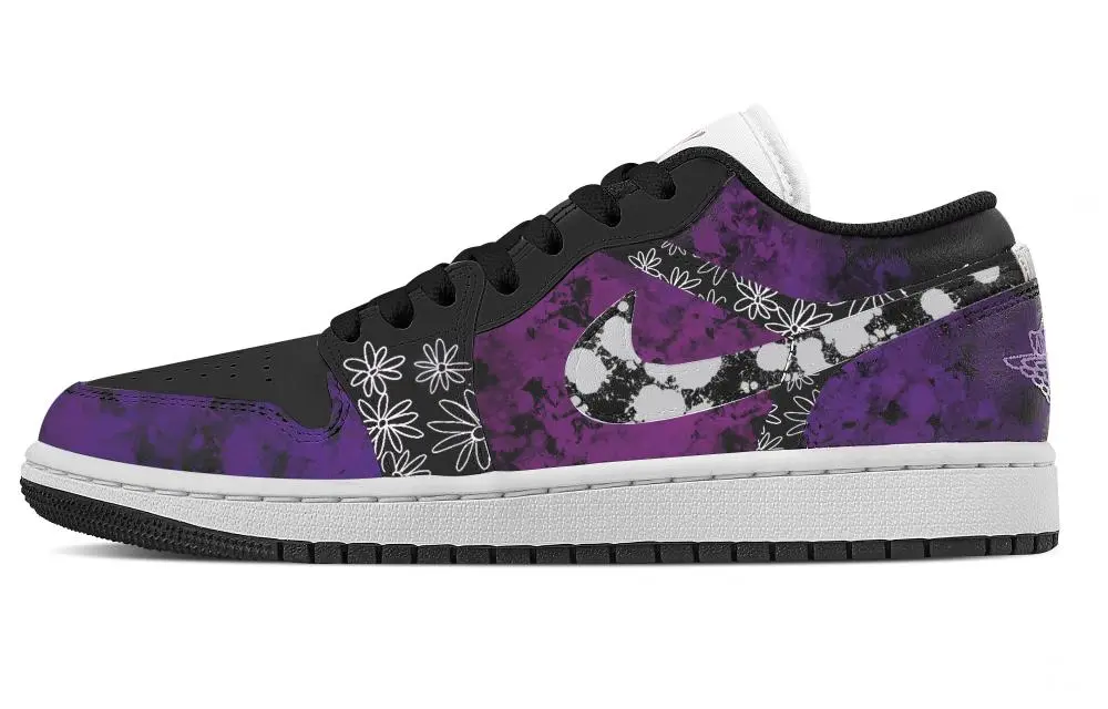 Jordan Air Jordan 1 Aster Abrasion Resistant Low top Vintage Basketball Shoes Women's Purple