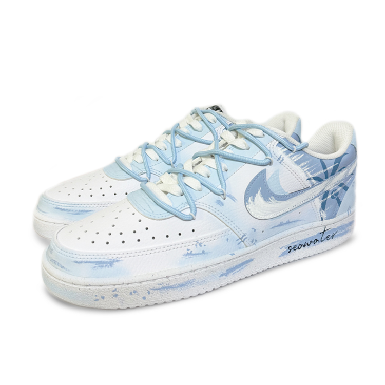 Nike Court Vision 1 Anti-Slip And Wear-Resistant Breathable Low-Top Skateboard Shoes Unisex White Blue купить в интернет-магазине Yoocart с быстрой доставкой по России.