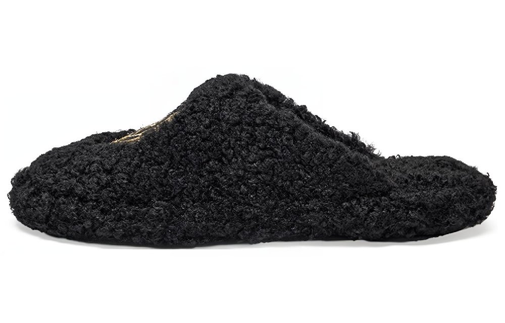 Balenciaga Furry Slide Slippers Women's Black
