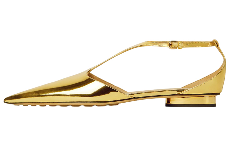 Bottega Veneta Flat Shoes Women's Gold