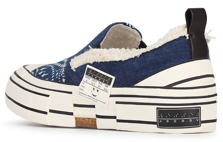 INK·CHEN x VESSEL Slip On Low-Top Canvas Shoes Unisex Blue купить в интернет-магазине Yoocart с быстрой доставкой по России.