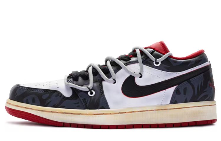 Jordan Air Jordan 1 Low Shock Absorbers With Slip Resistant Features Low Top Basketball Shoes Men's Black White Red