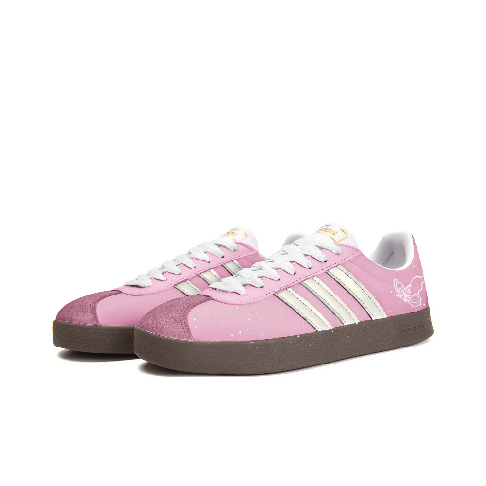 Adidas Neo VL Court 2.0 Orange Love Anti Slip Wear Resistant Low Top Skateboard Shoes Unisex Pink