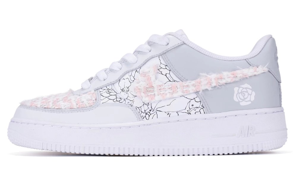 Nike Air Force 1 07 Air Force 1 Anti Slip Wear Resistant Low Top Skateboard Shoes GS Gray White