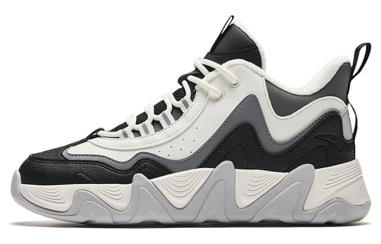 Anta Back Wave 1.0 Slip-Resistant Mid-Top Casual Shoes Women's Black Gray Color