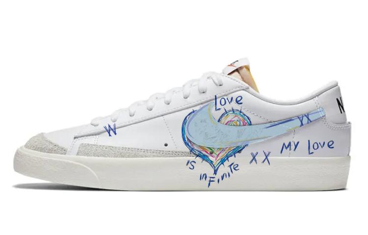 Nike Blazer Anti-Slip Wear-Resistant Low-Top Skateboard Shoes Unisex White
