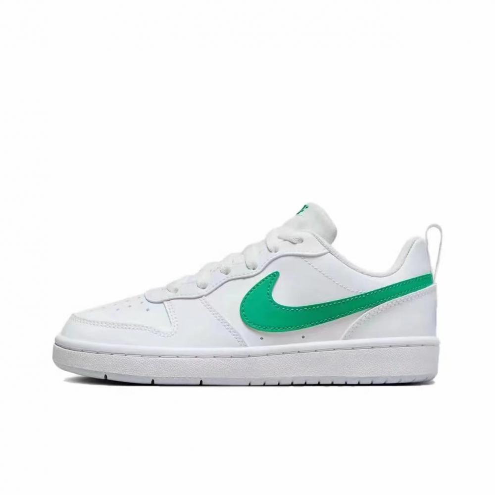 Nike Court Borough Coverage Slip-Resistant Water-Resistant Low-Top Skateboard Shoes GS White Green купить в интернет-магазине Yoocart с быстрой доставкой по России.