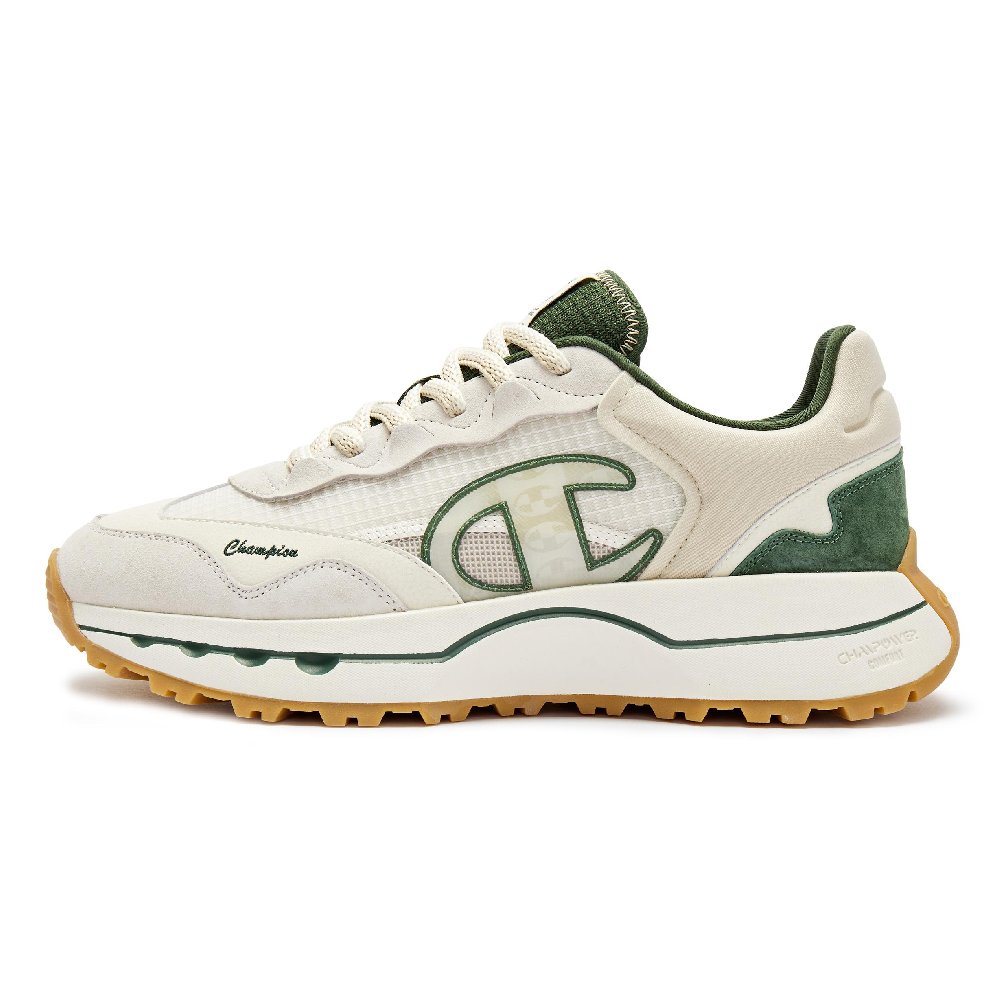 Champion Anti Slip Wear Resistant Low Top Running Shoes Women's Beige Green