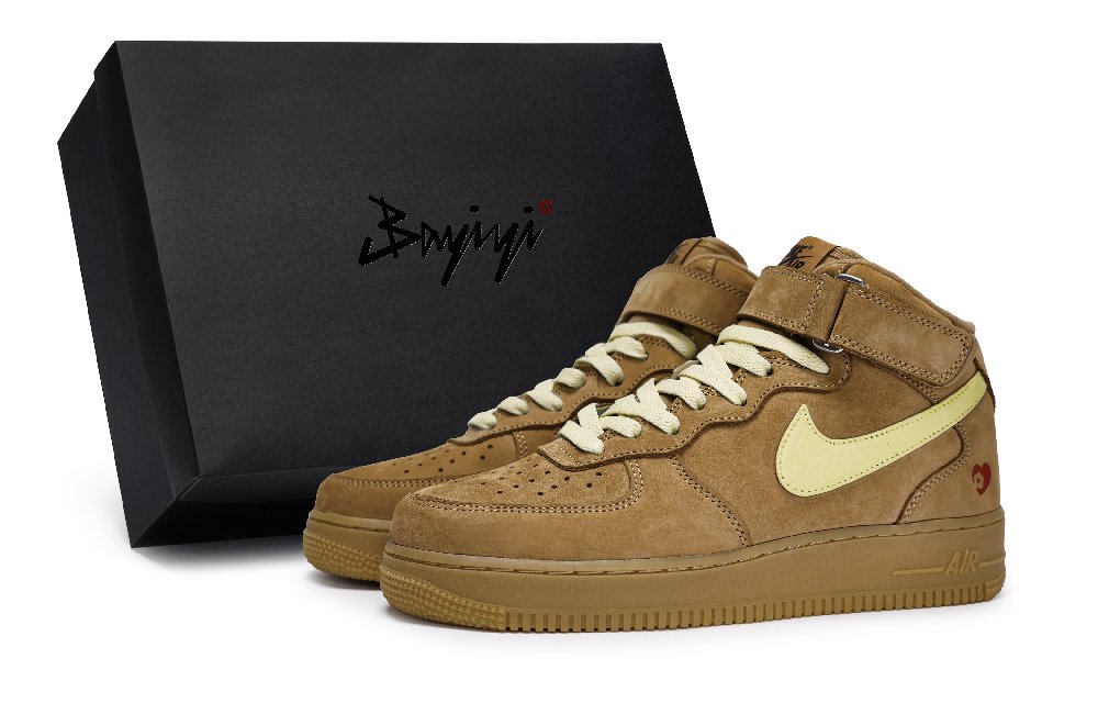 Nike Air Force 1 Mid Top Skateboard Shoes Unisex Brown