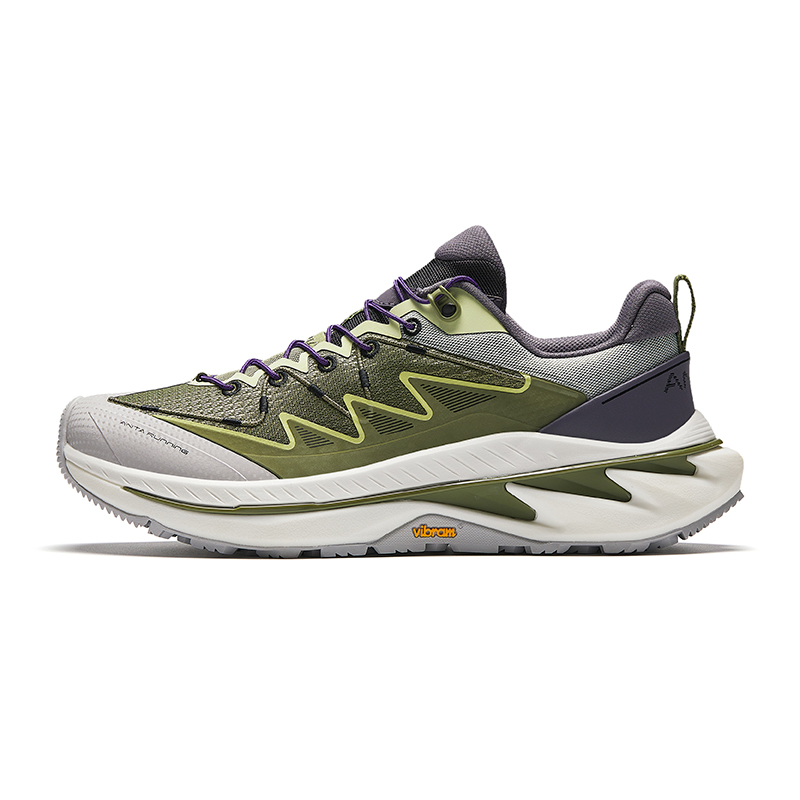 Anta Wild PRO Cushioned Slip-Resistant Abrasion-Resistant Breathable Low-Top Running Shoes Men's Green Purple