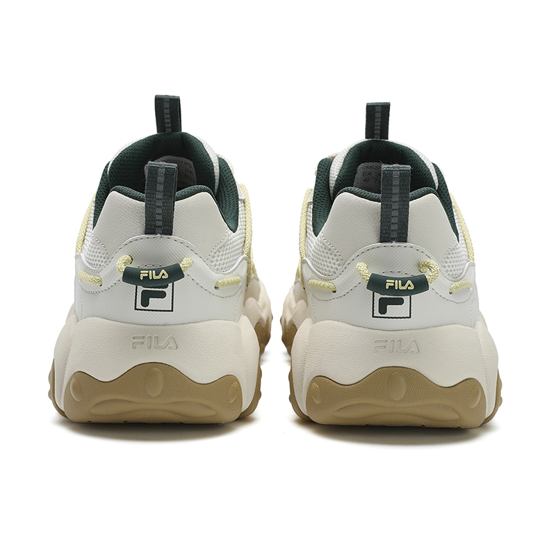 FILA FLUID 6 Cat Paw Cushioning, Wear Resistant Low Top Chunky Sneakers Men's White Gray
