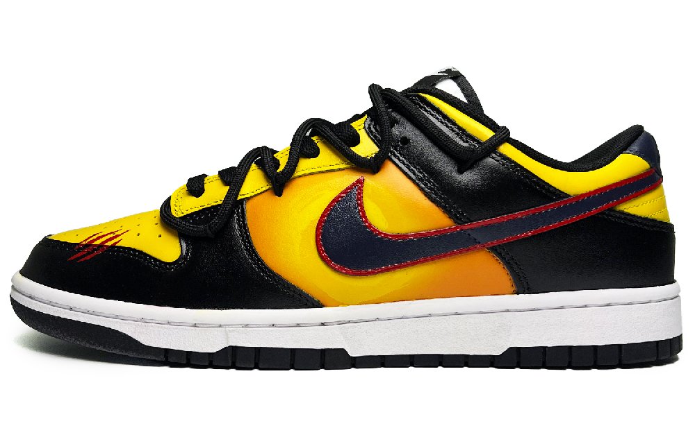 Nike Dunk Bruce Lee Anti-Slip Wear-Resistant Lightweight Breathable Low-Top Skateboard Shoes GS Black Yellow