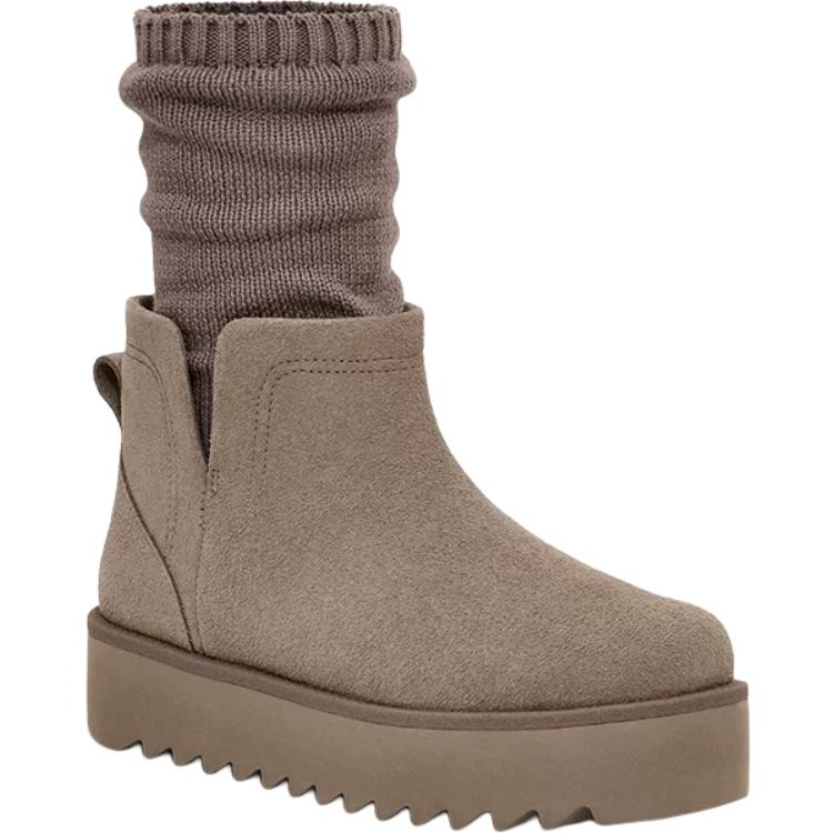 UGG Ultra Mini Sock'd Platform Thermal Short Snow Boots Unisex Gray