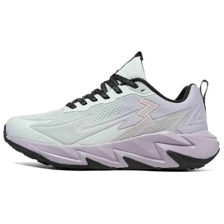 361° Lightweight Breathable Cushioning Low Top Sprint Running Shoes Women's Gray Purple