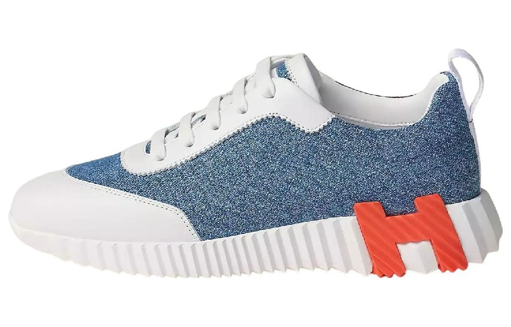 HERMES Bouncing Low Top Sports Casual Shoes Women's Blue