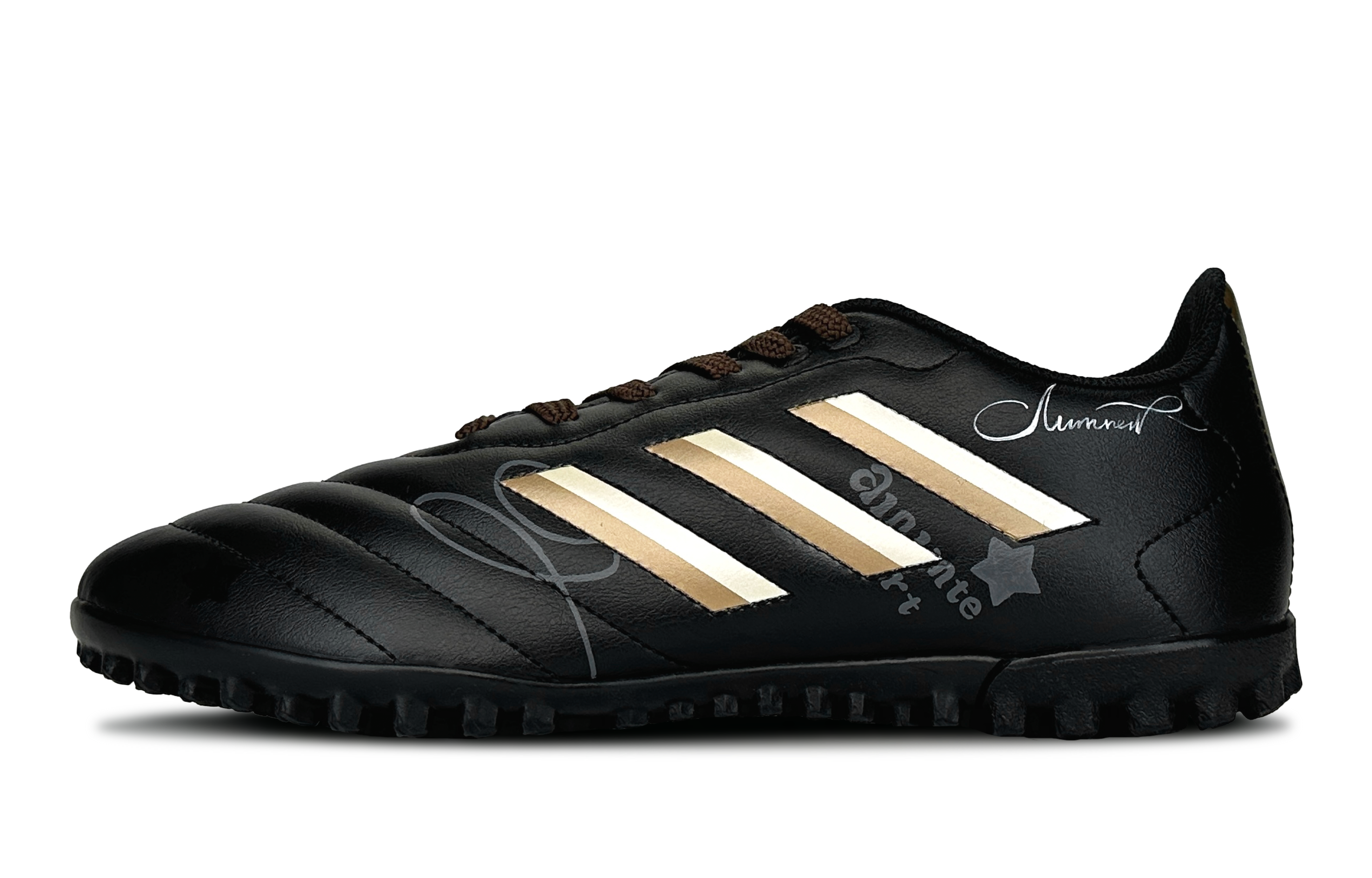 Adidas GOLETTO 8 TF Turf Cushioning And Abrasion Resistant Coverage Soccer Shoes Unisex Black Gold