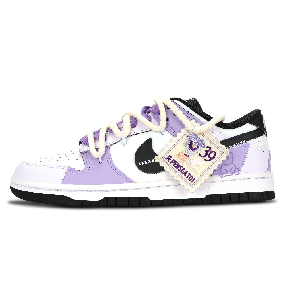 Nike Dunk Dreamy Purple To Complete Dreams Abrasion Resistant Low Top Skateboard Shoes Unisex Purple