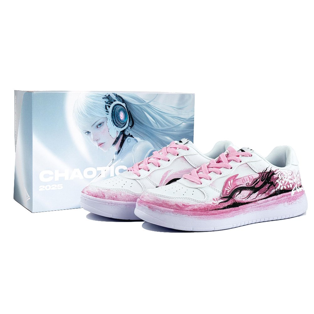 LiNing Pontoon Boats Wear resistant And Lightweight Low Top Skateboard Shoes Men's Firework Pink